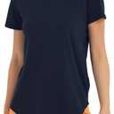 Women's Workout T-Shirt Short Sleeve Lightweight Crew Neck Shirts Yoga Running Exercise Athletic Tee Top (XX-Large)