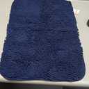 SUBRTEX Bathroom Rugs Chenille Bath Rug Soft Short Plush Bath Mat Soft Shower Mat Water Absorbent Shower Mat Quick Dry Machine Washable(Navy,16" x 24")