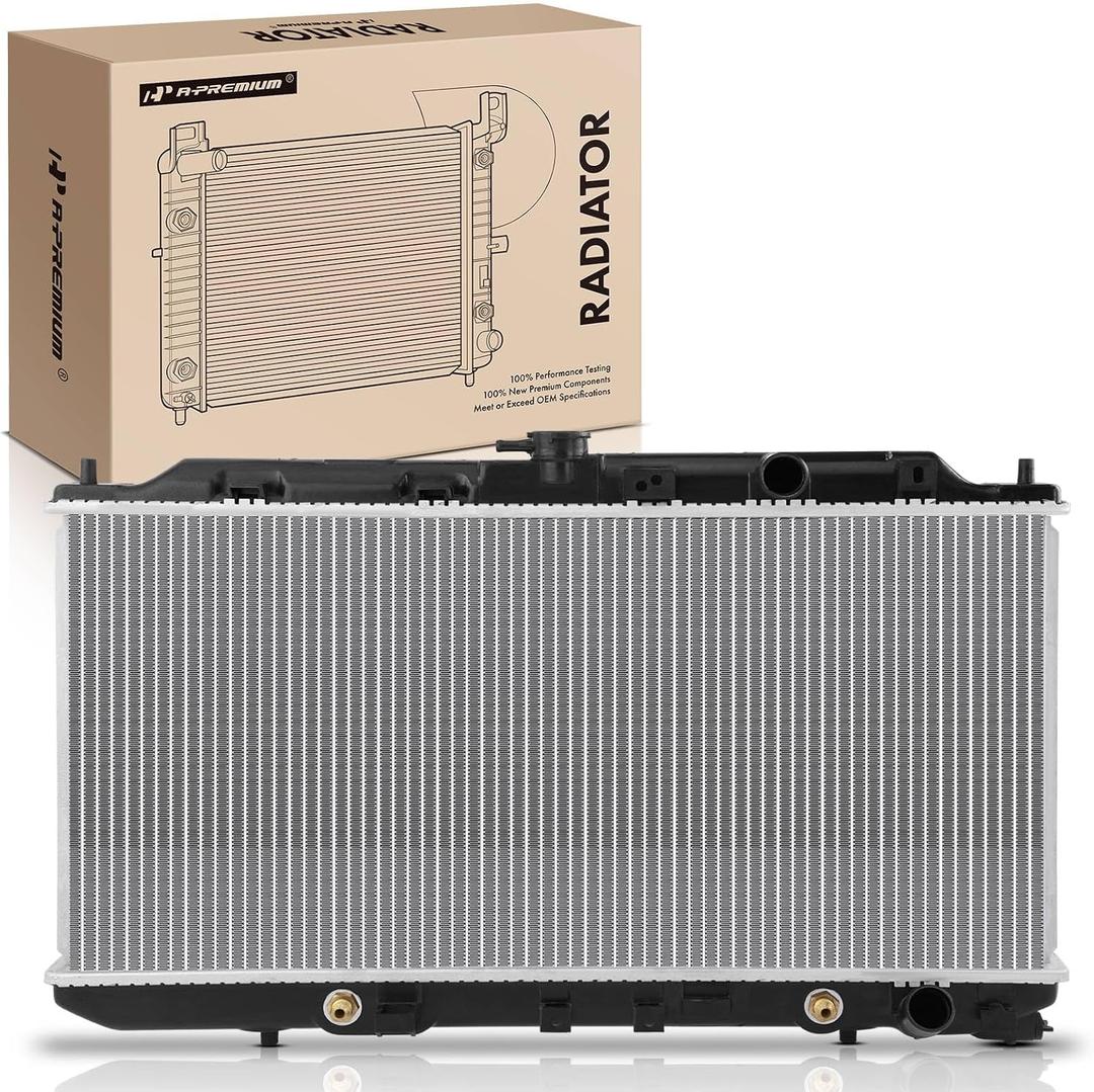 A-Premium Engine Coolant Radiator with Transmission Oil Cooler Compatible with Acura Integra 1992-1993 L4 1.7L, Integra 1990-1993 L4 1.8L, Automatic Trans. Replace# 19010PR3902, 19010PR3A54
