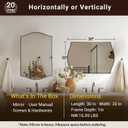 ANDY STAR Brushed Nickel Bathroom Mirror, 20"x30" Scalloped Wall Mirror in Stainless Steel Metal Frame, Unique Vanity Mirror with Modern Curved Edge Design, Ideal for Bathroom, Bedroom, Entryway