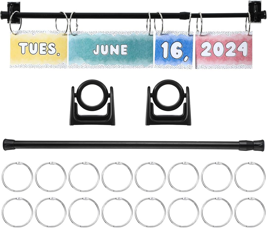 Briwooody Adjustable Flip Calendar Holder Set 16-29 Inches, Black