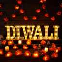 8 Pcs Diwali Light up Letters 8.58 Inch Battery Powered Sign Letter with 2 Lighted Marigold Garland LED Artificial Marigold Flowers String Lights for Diwali Indian Home Wedding Party Decor