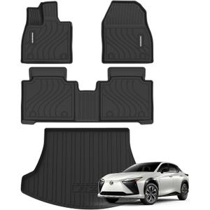 WENNEBIRD All Weather Floor Mats & Cargo Liner for 2023-2026 Lexus RZ 300e, RZ450e, Platinum TPE Anti-Slip Waterproof Liners - 4-Pc Set