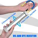 HTOMT AC Oil Injector Kit, A/C Dye Oil Injector with R1234YF Low Side Quick Coupler and QC12 Quick Coupler, for R1234YF R134A R22 R12 Refrigerant System