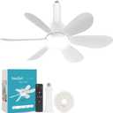 Socket Fan Light with Remote, Fan Light Bulb with Spare LED Replacement Board, E26 Socket Fanlight Dimmable for Kitchen Garage Laundry Storeroom Basement White