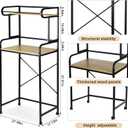 CroBlissful Tier Mini Fridge Stand with Storage with Wheels, Microwave Stand with Storage, Multi Purpose Organizer Shelf for Dorm, Kitchen, and Office(Black,27.56" l X 17.72" w X 64.18" h)