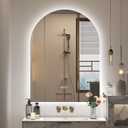 24x32 Inch Arched LED Bathroom Mirror with Backlit, Dimmable Lighted Illuminated Mirror, Anti-Fog, 3 Colors, Memory, Shatter-Proof, ETL Listed
