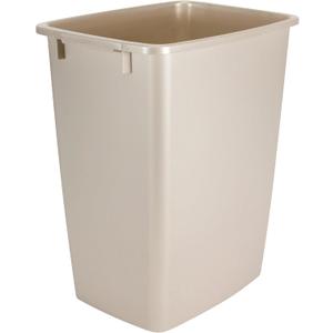 Rubbermaid Small Trash 9-Gallons Beige Plastic Garbage Can/Wastebasket for Kitchen/Bathroom fits Under-Sink/Desk/Countertop/Cabinet 21-quart Bisque