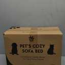 PetJett Dog Beds Large Sized Dog - 36'' Calming Round Bed, Anti-Slip & Washable Super Soft Donut Bed, Fluffy Faux Fur Anti-Anxiety Premium Comfort Pet Bed, Fits Dogs up to 80 lbs - Dark Grey