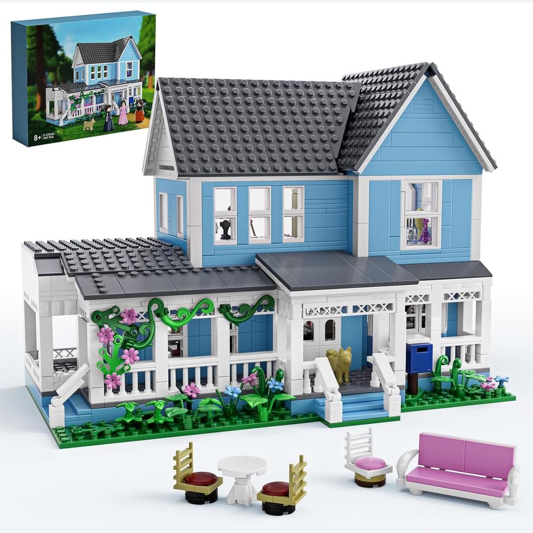 Gilmore House in Stars Hollow Lukes Diner Lorelai Movie Building Block Toys Set Compatible with Lego, Gift Decor and Collectibles for Family Sitcom TV Fans Girls Female Women Adult(1107 PCS)