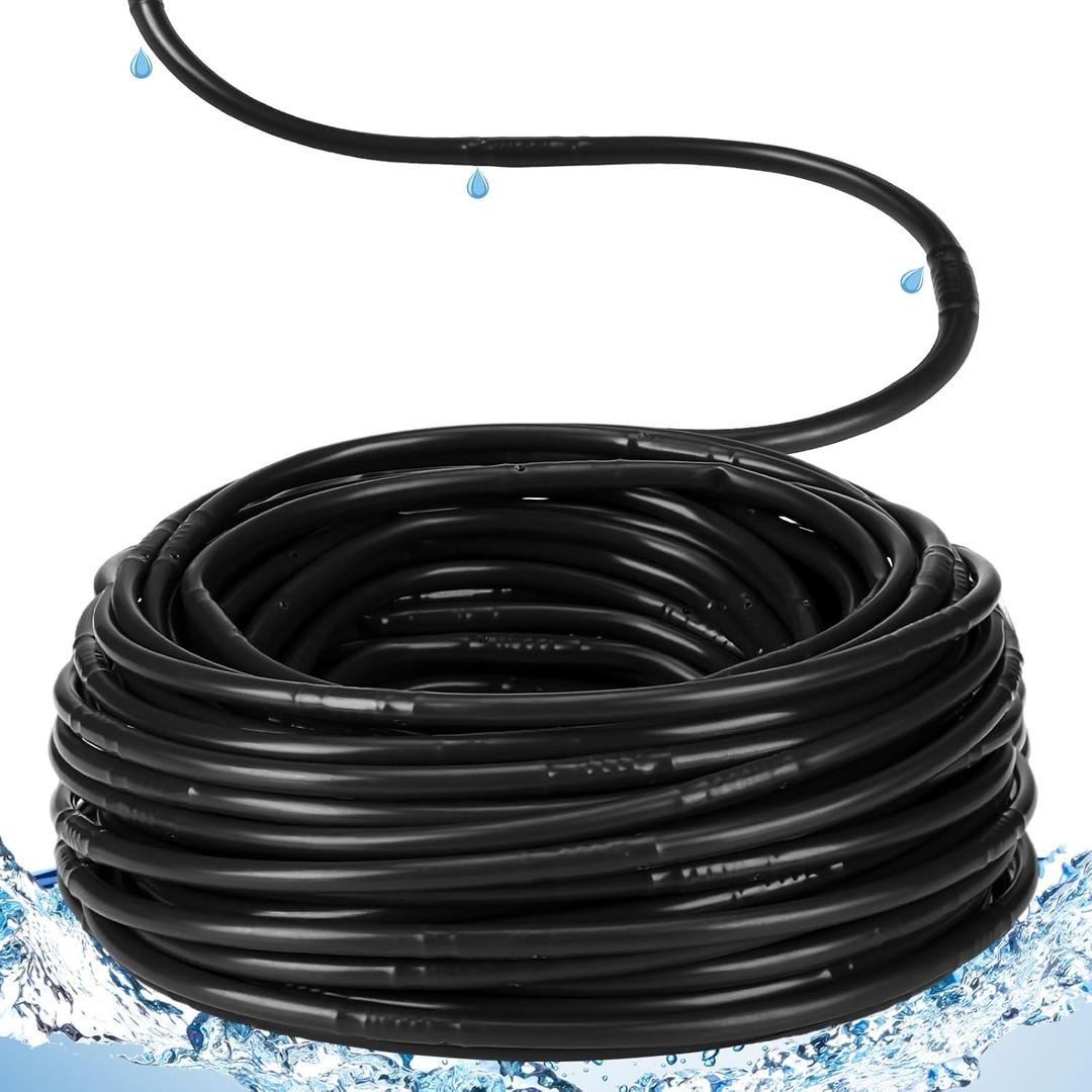 1/4 Inch Drip Irrigation Tubing Hydroponics Dripline Hose with 6 Inch Emitter Spacing Irrigation Drip Line Emitter Tubing for Gardens Efficient Raised Beds Flower Watering(Black,100 ft) 1/4 Inch Drip Irrigation Tubing Hydroponics Dripline Hose with 6 Inch Emitter Spacing Irrigation Drip Line Emitter Tubing for Gardens Efficient Raised Beds Flower Watering(Black,100 ft)