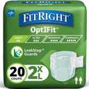 FitRight Extra+ Adult Diapers, Disposable Incontinence Briefs, Leak-Proof Diaper, Absorbent Briefs for Men and Women, Maximum Protection, 2XL, 60  70 in, 20 Briefs per Bag