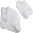 Jefferies Socks Girls' Seamless Sport Half Cushion Low Cut Socks 6 Pack (Small, White)