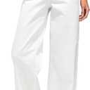 GRAPENT Wide Leg Jeans for Women Trendy High Waisted Stretchy Denim Pants 90s Baggy Jeans Trouser Jeans with Pockets (Medium, Ivory White)