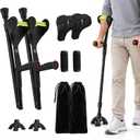 Forearm Crutches for Adults, Heavy-Duty Aluminum Foldable Pair with 2 Bags