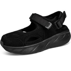 Womens Sport Hiking Sandals, Summer Water Shoes Comfortable Lightweight Outdoor Walking Closed Toe Sandals for Trendy Footwear, Black, 39