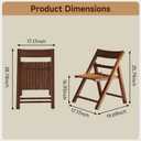 Solid Wood Folding Dining Chairs 2 Pack, Space-Saving, Walnut, 17.17"D x 19.69"W x 25.79"H
