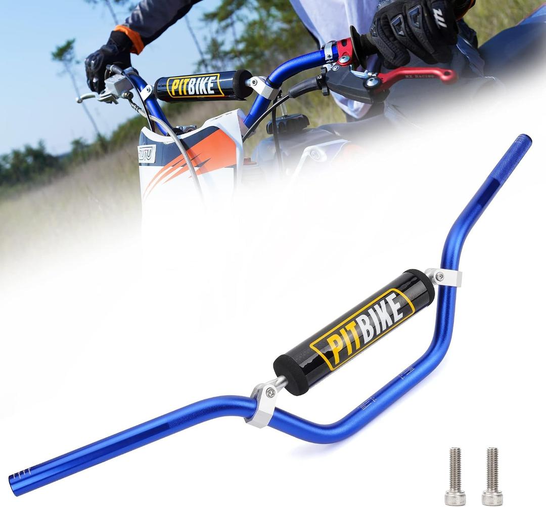 Handle Bar with Foam Pad 7/8" 22MM Handlebar Compatible with CRF YZF KXF KLX RMZ DRZ Pit Dirt Bike Motocross ATV Quad Blue