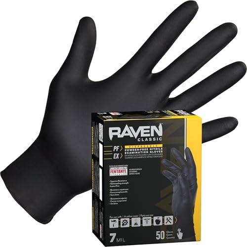 SAS Safety 66519-01 Raven Powder-Free Exam Grade Nitrile - 6 mil 50 Gloves per box, Set of 2 X SAS Safety 66519-01 Raven Powder-Free Exam Grade Nitrile - 6 mil 50 Gloves per box, Set of 2 X