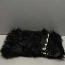 iMucci 36inch Christmas Tree Skirt Thick Wool Fur Black Tree Skirt Small Tree Skirts Black Trees Skirt Holiday Party Decoration