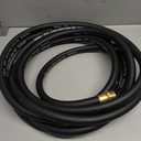 50FT 5/8 Heavy Duty Rubber Garden Hose - 300psi Working, 1000psi Burst - Hot/Cold Water - Five-Layered Braiding for Durability - Versatile for Gardening, Agriculture, Construction(Black)