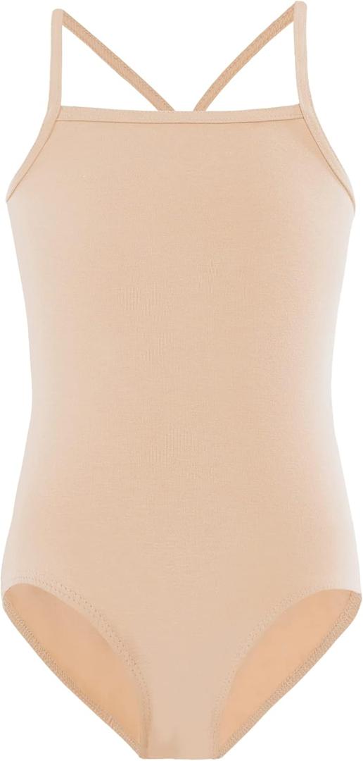 Girls Dance Camisole Leotard Pink Black Undergarment Ballet Bodysuits Dancewear for 2-10 Years Old Kids (13-14 Years)