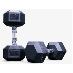 Fitvids Rubber Coated Hex Dumbbell Weight Set 20lb Pairs
