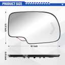 BJSIA Passenger Side Heated Mirror Glass Replacement Fis 2003-2007 Chevy Silverado, Avalanche, Suburban, Tahoe, GMC Sierra, Yukon, Cadillac Escalade, Exterior Side View Mirror with Turn Signal