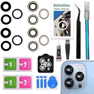 LEAFE for iPhone 14 Pro and iPhone 14 Pro Max Camera Lens Replacement,1 Sets OEM Original Camera Glass Lens with Pre-Installed Adhesive+Repair Tools