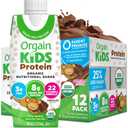 Orgain Organic Kids Protein Nutritional Shake, Chocolate - 8g of Protein, 22 Vitamins & Minerals, Fruits & Vegetables, Gluten Free, Soy Free, Non-GMO, 8.25 Fl Oz (Pack of 12), Best By 03, 2026