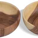 Hand-Crafted From Solid Acacia Wood Salad Bowls 7.1 or 7.9 Inches Set of 2 Individual Large Wood Bowl for Fruits Salads and Decoration Fruit Bowl for Snacks