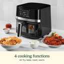 Cuisinart Air Fryer, 4.5-Quart Basket Fryer with 4 Cooking Functions to Air Fry, Roast, Bake, and Keep Warm, 4 Airfryer Presets, Dishwasher-Safe Parts, AIR-160NAS, Stainless Steel & Black, 4.5 Qt. Window