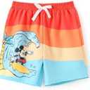 Disney Mickey and Friends Toddler UPF 50+ Swim Trunks with Compression Liner for Infant to Little boy, Size 6-9 M