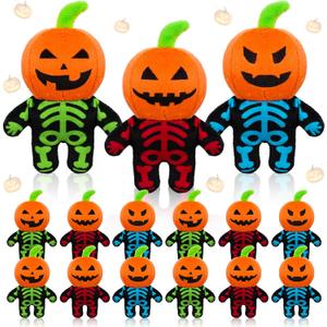 Haull 18 Pcs Valentine Heart Shaped Stuffed Animals Bears Bulk Gifts Plush Bears Bulk Mini Soft Stuffed Toys Small Cute Plush Bear 4" for Kids Adults Party Favors Home(Halloween Jack O Lantern Head)