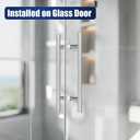 Ranbo 18" Door Pull Handle, 1.2mm 304 Stainless Steel, Brushed Nickel | 11-13/16" Hole Spacing, Fits 1/4"3/4" Glass Doors and 1-3/8"2-3/16" Wood Doors, for Shower, Barn and Storefront Door