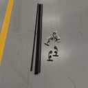 Matte Black Double Drapery Rod with Round Finials, Double Curtain Rods 144-164 Inches, Decorative Double Window Rod, 1-Inch Front and 5/8 Inch Back Telescoping Double Rod Curtain Rod