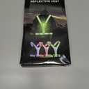 LED Reflective Running Vest with Phone Holder, Rechargeable 5 Colors Light Up Running Lights for Runners High Visibility Night Safety Gear, Adjustable for Men Women (Green)