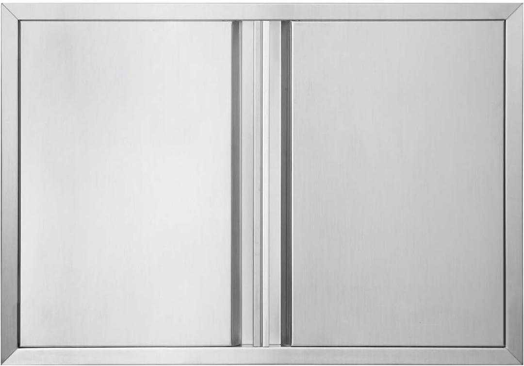 JIE JIN Outdoor Kitchen Door 31" W X 24" H Double Doors BBQ Access Door BBQ Island Door 304 Brushed Stainless Steel Flush Mount Door for Outdoor Kitchen BBQ Island Outdoor Cabinet Doors