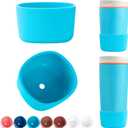2 x 2pcs Silicone Boot for Owala Smoothsip Slider Coffee Tumbler 12oz 20oz, Anti-Slip Protective Sleeve, Bottom Protector for Travel Coffee Mug, Cup Tumblers Accessories for Owala' (Blue)