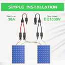 4pcs mc4 y connectors, 30amp Solar Connectors Photovoltaic Panel Adaptor Y Branch Plug 1 To 2 Parallel Connection Of Battery Plate Assembly RV PV Group Line solar panel connectors for Solar Panel