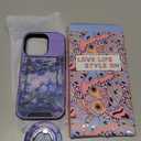 Buleens for iPhone 16 Pro Case 6.3 Inch - with Ring Stand & Camera Cover Aesthetic Cute Designed Women Girls Girly Pretty Kawaii Blue Water Lily Phone Case for iPhone 16 Pro Compatible with Magsafe