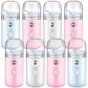 Mudder 8 Pieces Nano Facial Mister Face Sprayer Portable Handheld Humidifier Atomization USB Rechargeable 30 ml Face Steamer for Skin Care Eyelash Extensions Daily Makeup