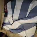 Fatboy Slim Outdoor Bean Bag Chair, Stripe Ocean Blue, Medium, 47"D x 61"W x 8"H