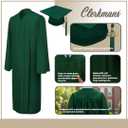 CLERKMANS Unisex Matte Graduation Cap Gown Tassel Package, High School and University (Green), 60 (6'3"-6'5")