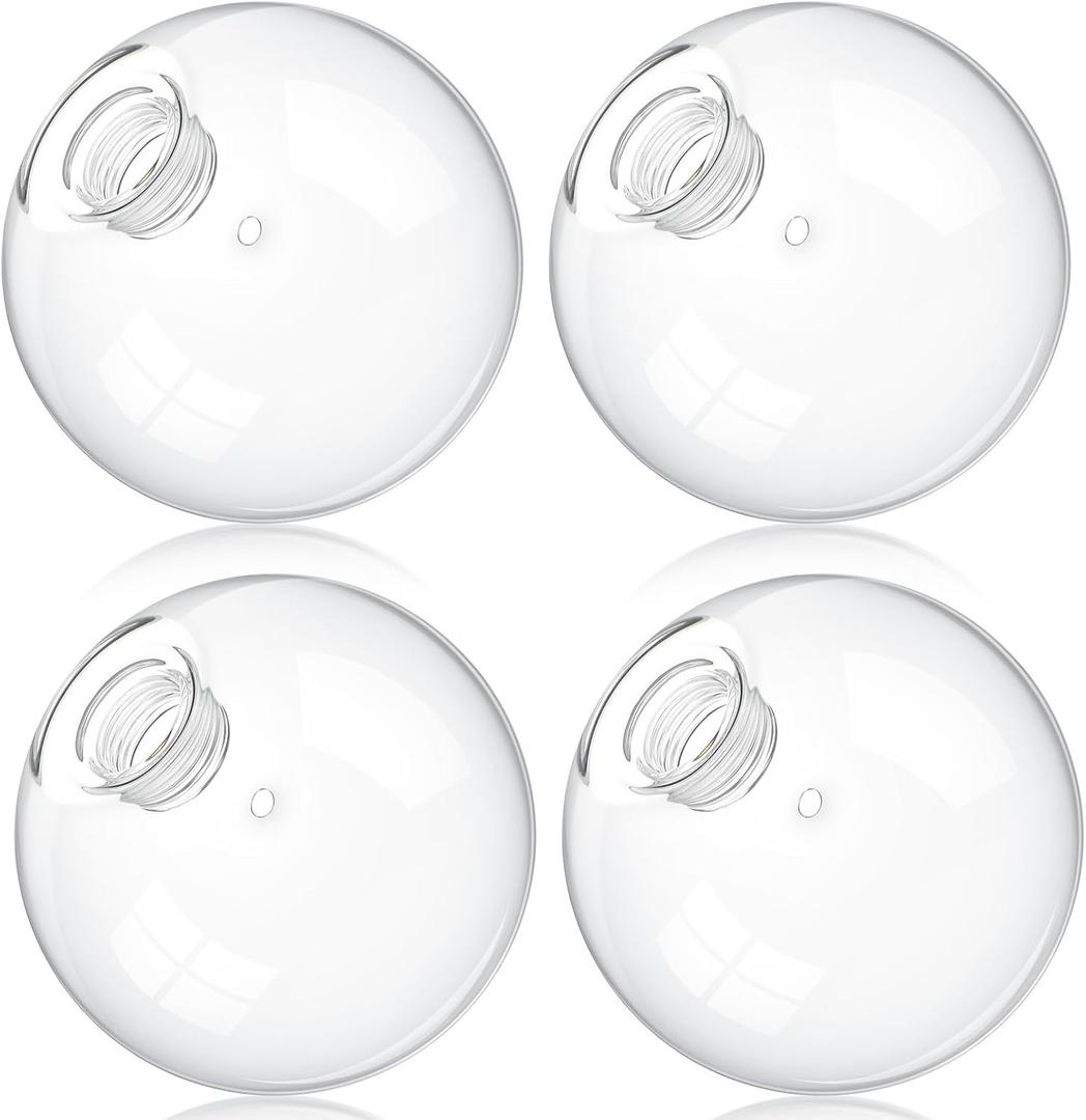 Retisee 4 Pcs Glass Globe Replacement for G9 Bulb Lighting Replacement Glass Lampshade 4 Inch Light Bulb Cover Light Fixtures, 0.8 Inch Fitter (Transparent)