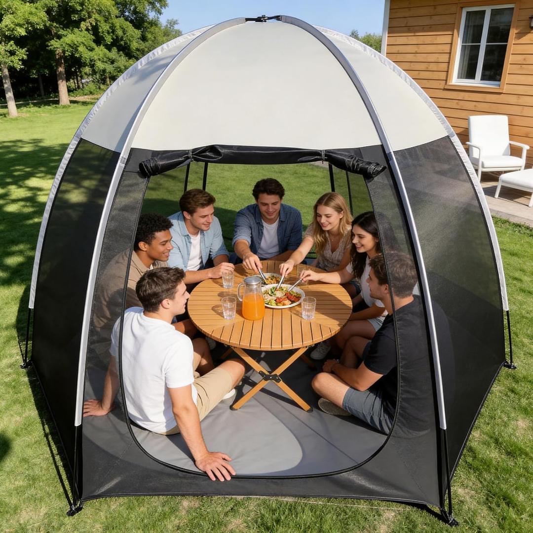 Screen House Tent Portable Canopy with Floor Mosquito Net Outdoor Room Perfect for Patio Backyard Gazebo Picnic Mesh.
