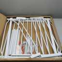 HOOEN 30" Tall Extra Wide Baby Gates for Doorways Stairs 86 to 105 Inch Large Long Pressure Mounted Dog Gates for The House Metal Tension Indoor Child Safety Gates for Kids or Pets (White)