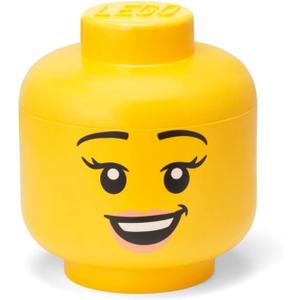 Iconic Storage Head Large, Stackable Storage Box, 8,5 L, Yellow, Happy Girl