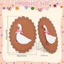 2Pack 3D Wooden Goose Wall Decor 5.91x7.87in With Stand, Goose Nursery Decor With Hook Vintage One Silly Goose Wall Art With Real Pink Bow Boho Silly Goose Decor For Kids Room For Bedroom Decors