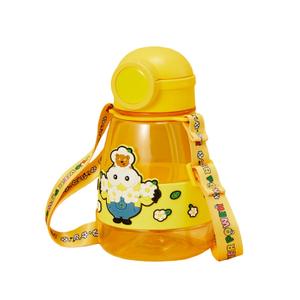 MINISO Minions Kids Water Bottle 27 oz Leak Proof Tumbler with Straw, Durable Cup with Lid Plastic Water Bottle with Strap for Kids Toddlers School Travel Sports Home Office Camp Minion Fans BPA-Free